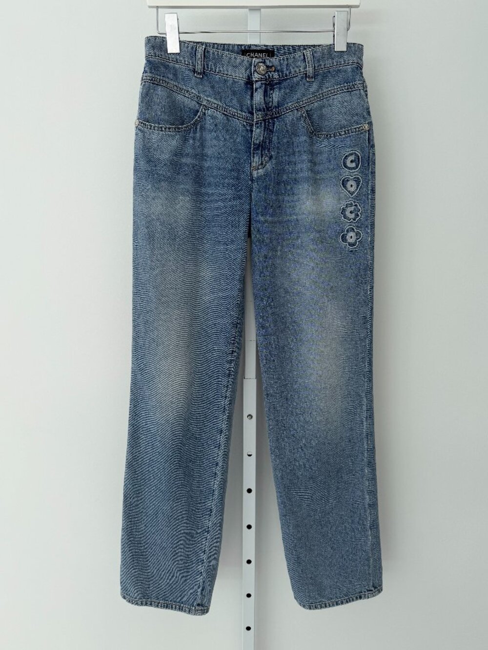 CHANEL 25M COCO BEACH ULTRA SOFT BLUE JEANS SIZE FR 38 / US 6